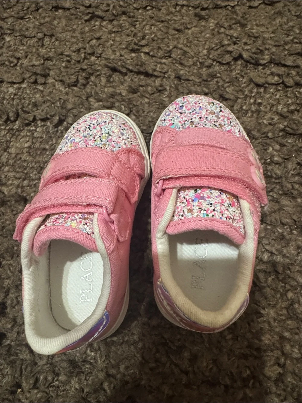 The Children's Place Pink Glitter Velcro Sneakers